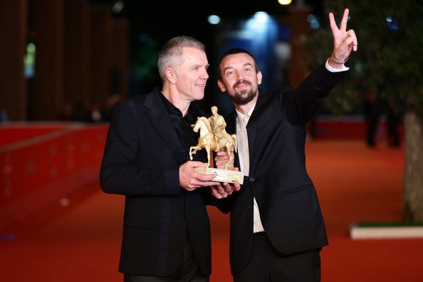 Branko Završan in režiser Alberto Fasulo na podelitvi nagrad filmskega festivala v Rimu. Foto EPA